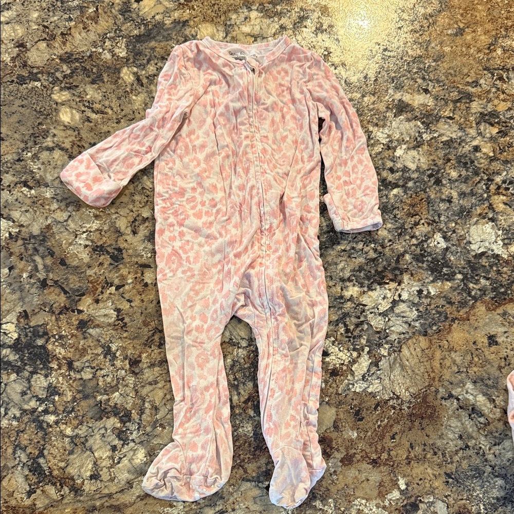 Caden Lane Blush Leopard Kids Footie